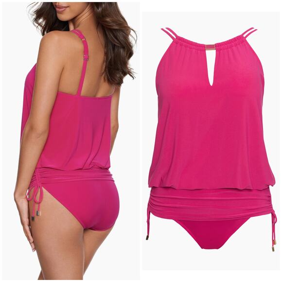 Magicsuit NWT Susan One Piece Ruby Red Pink Size 14 Underwire Bra Full Coverage - Picture 2 of 13